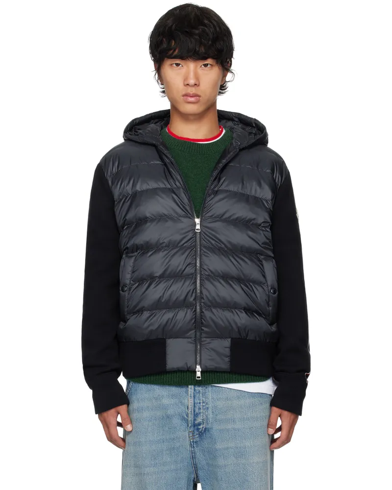 Moncler Navy Hooded Down Jacket -