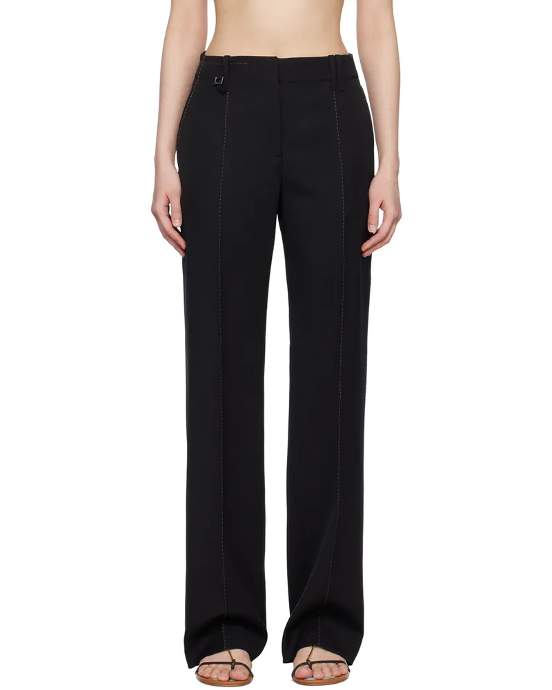 Jacquemus Black Le Raphia 'Le Pantalon Cordao' Trousers 990