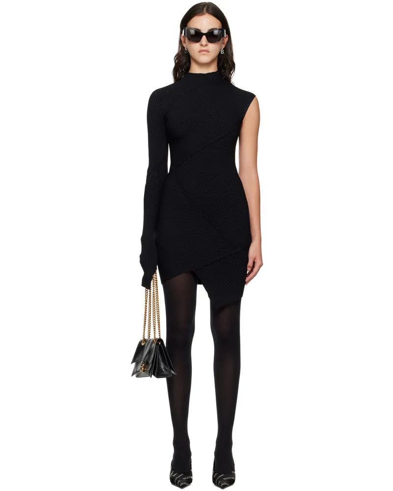 Balenciaga Black Spiral Minidress 1000