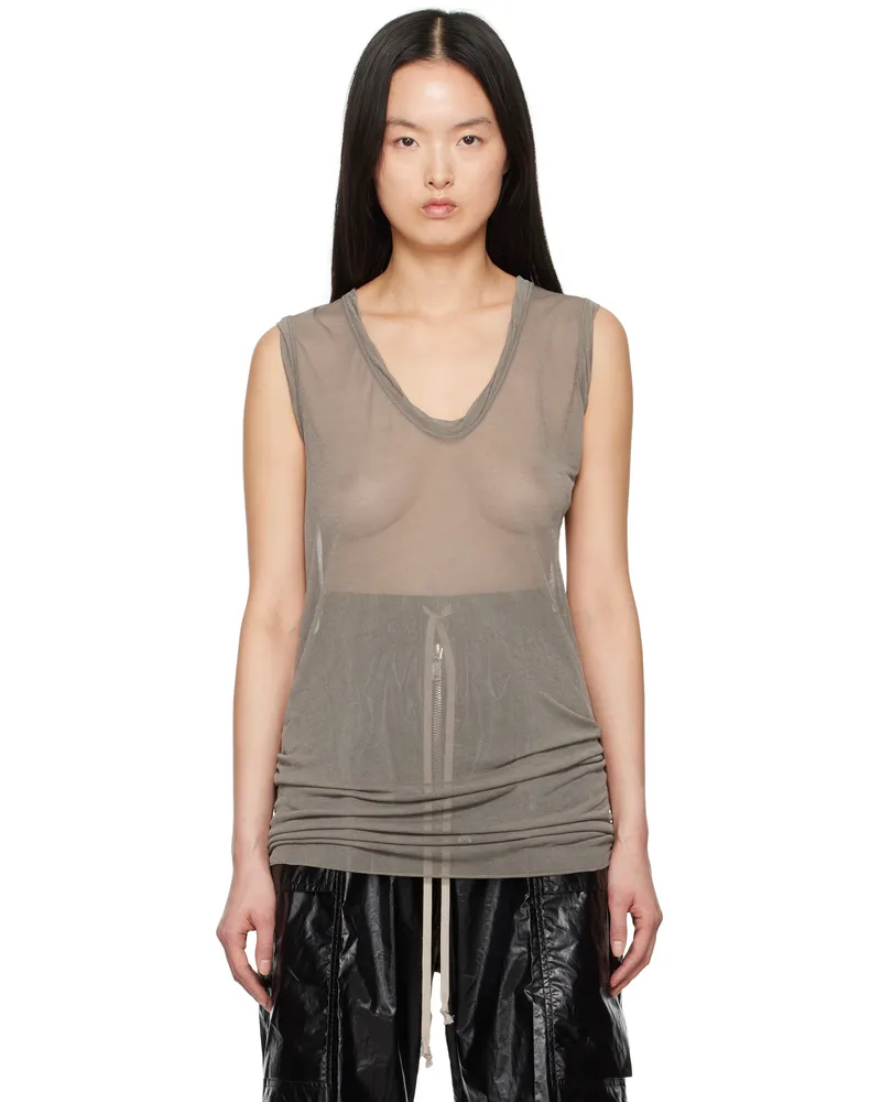 Rick Owens Gray Hollywood V Neck SL Tank Top 34
