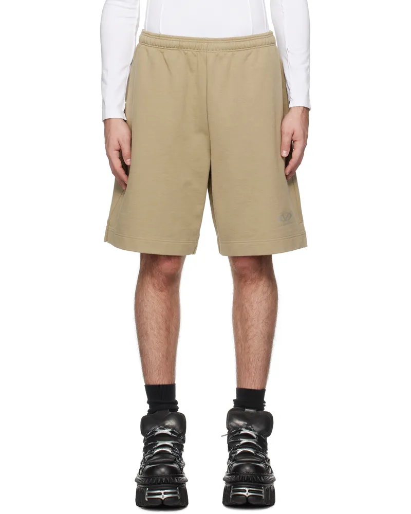 VETEMENTS Khaki Oval Logo Shorts Taupe