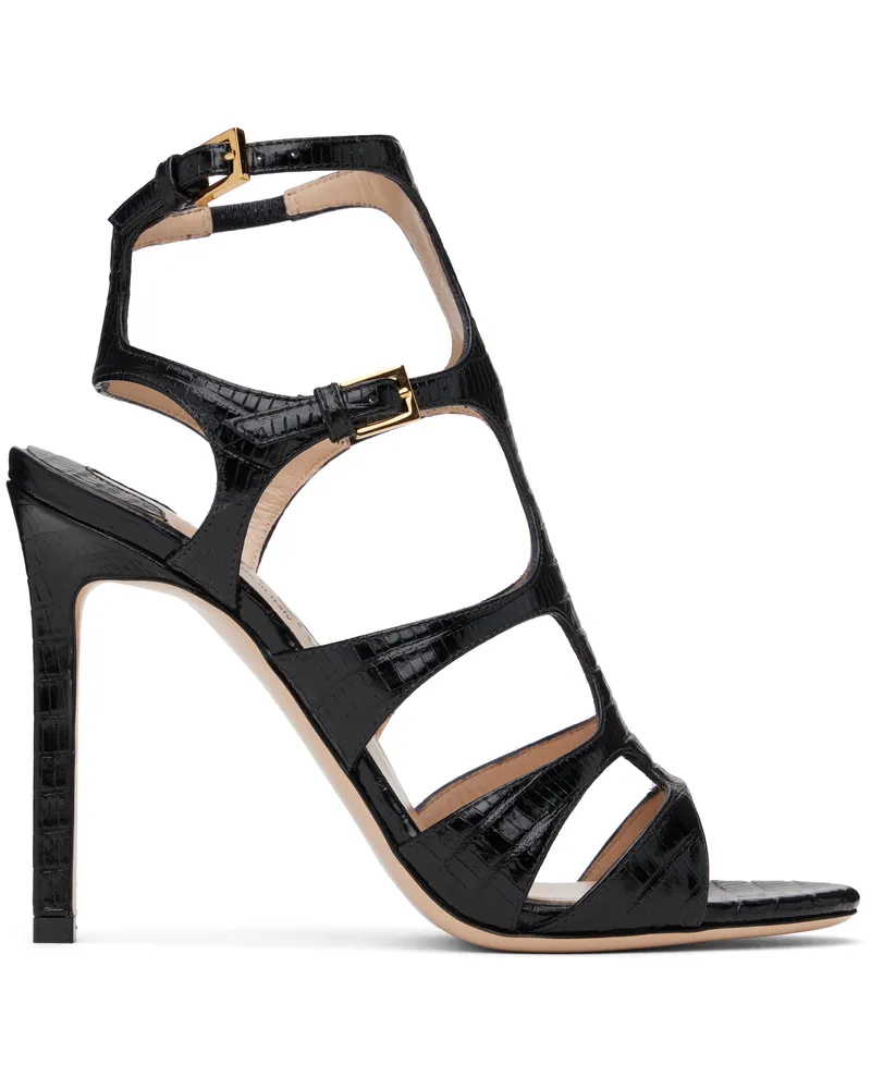 Tom Ford Black Tejus Paradis Heeled Sandals 1n001