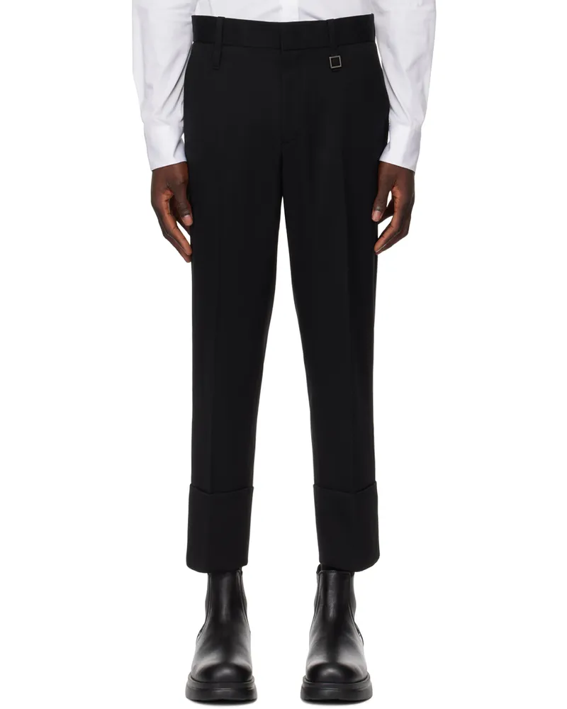 Wooyoungmi Black Rolled Cuff Trousers 909b