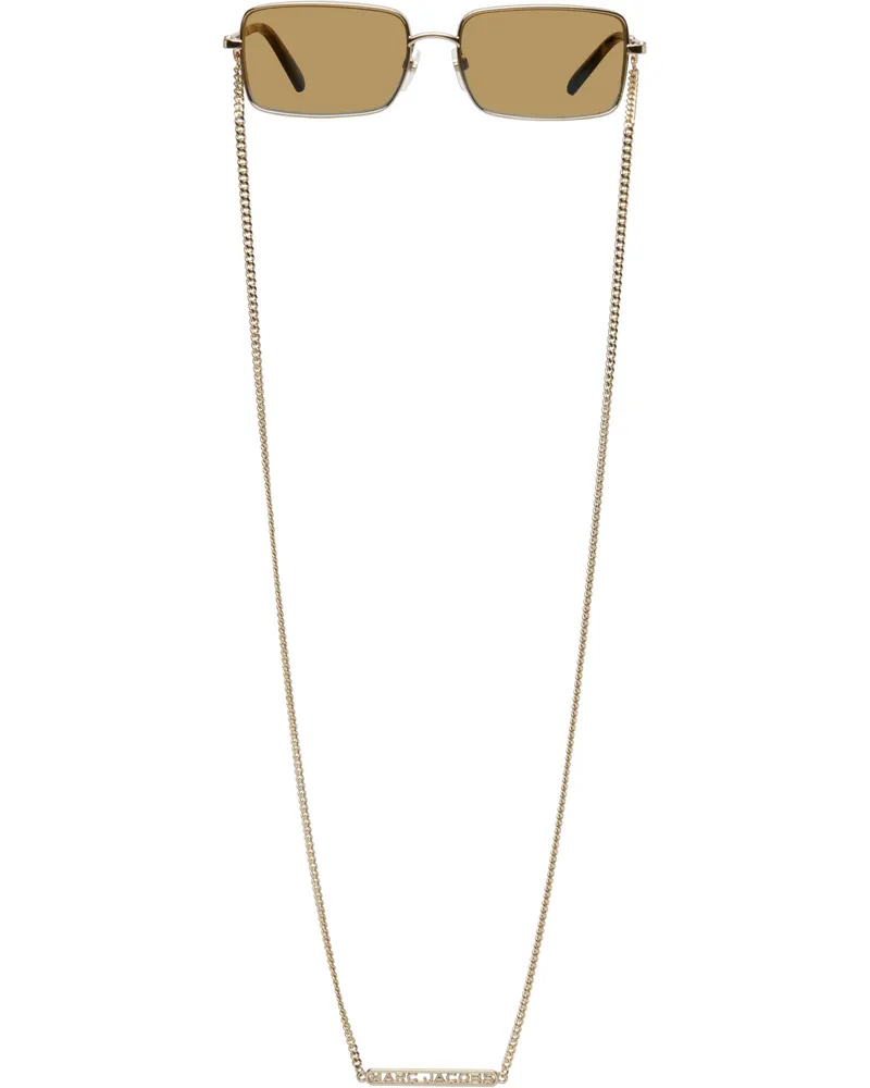 Marc Jacobs Gold Metal Logo Chain Sunglasses Dyg