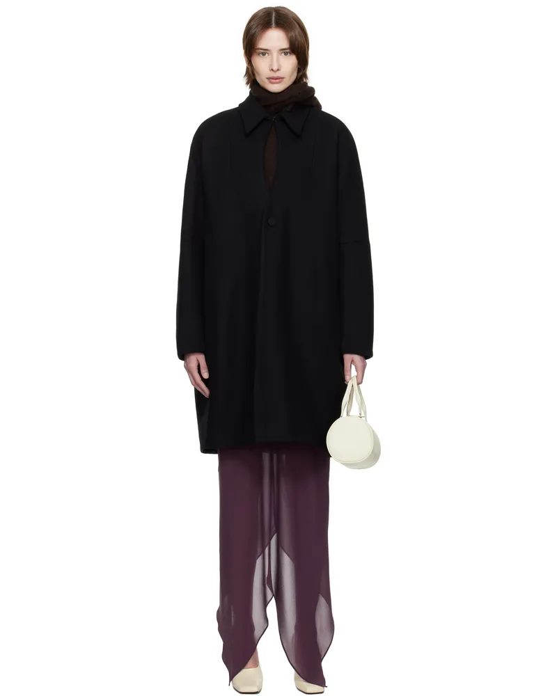 AARON ESH Black Keyhole Coat Black