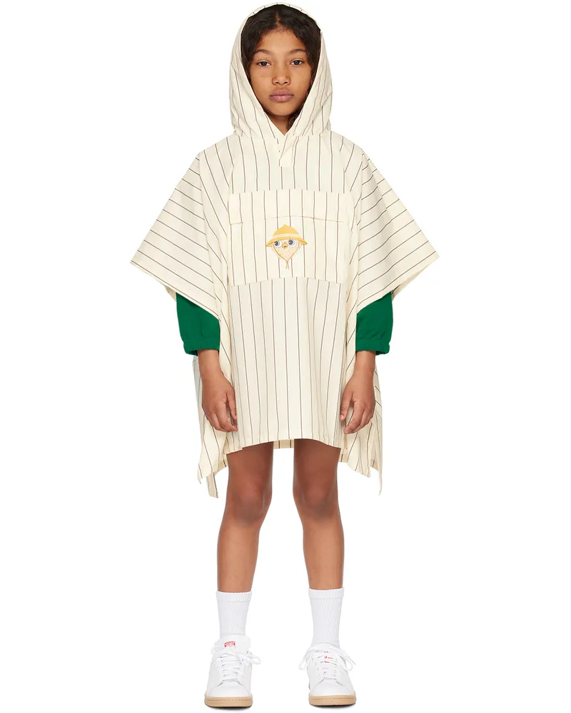 Mini Rodini Kids Off-White Owl Rain Coat Offwhite