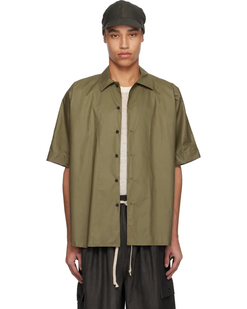 Jan-Jan Van Essche Khaki O-Project Coated Typewriter Short Sleeve Shirt Khaki
