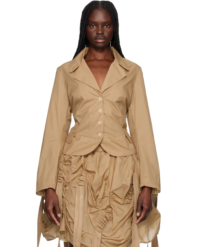 Renaissance Renaissance Beige Tank Double Layer Blazer Beige