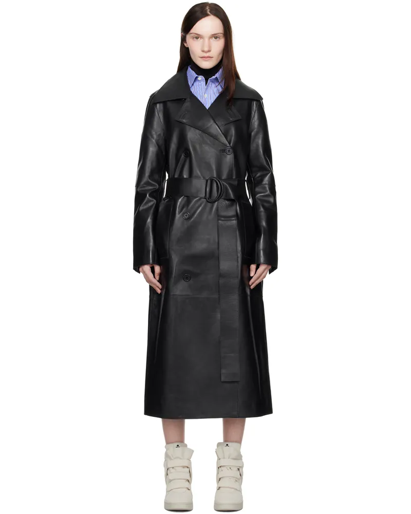 STAND Black Paris Leather Coat 89900