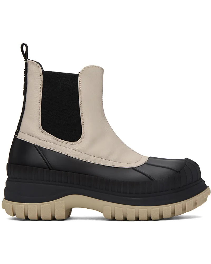 Ganni Beige & Black Outdoor Chelsea Boots 934