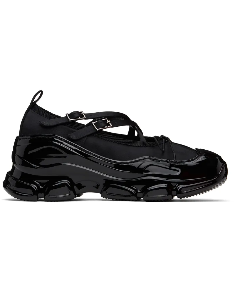 Simone Rocha Black Classic Criss Cross Tracker Ballerina Flats Black