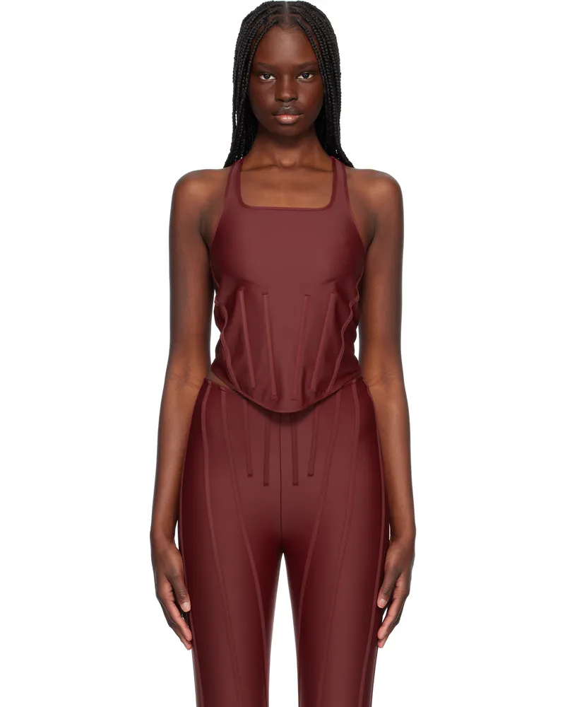 Thierry Mugler Red Corseted Tank Top 6560