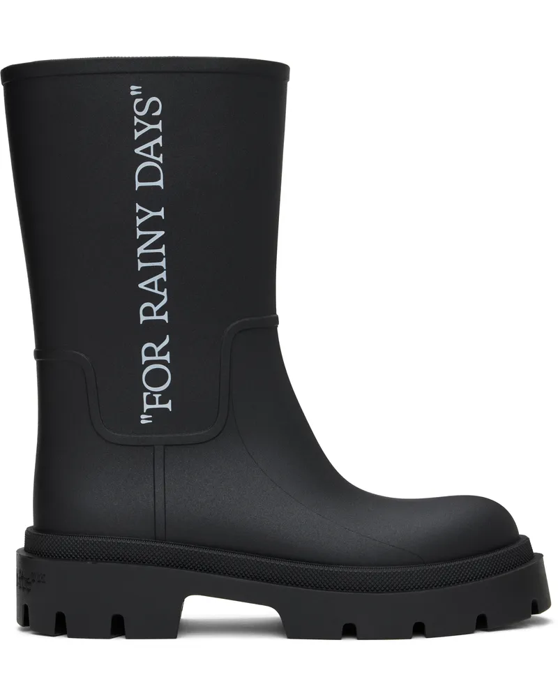 OFF-WHITE Black Reboot 'Rainy Days' Chelsea Boots Black
