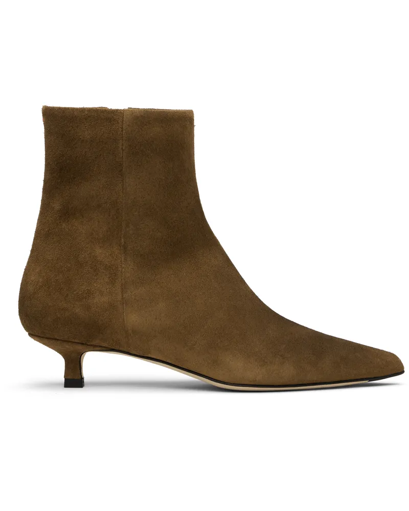 aeyde Tan Sofie Suede Ankle Boots Tobacco