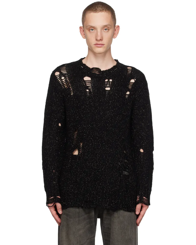 R13 Black Grunge Sweater Black