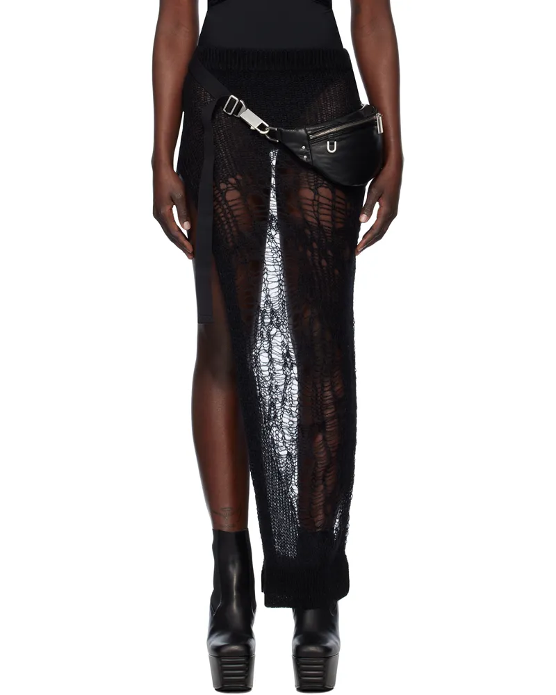 Rick Owens Black Hollywood Spider Ziggy Maxi Skirt 09