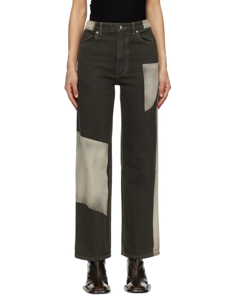 Eckhaus Latta Gray Wide Leg Jeans Tile