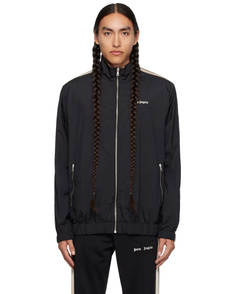 Palm Angels Black Embroidered Track Jacket Off