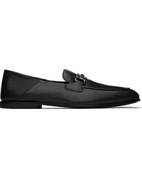 Ferragamo Black Gancini Ornament Loafers Nero