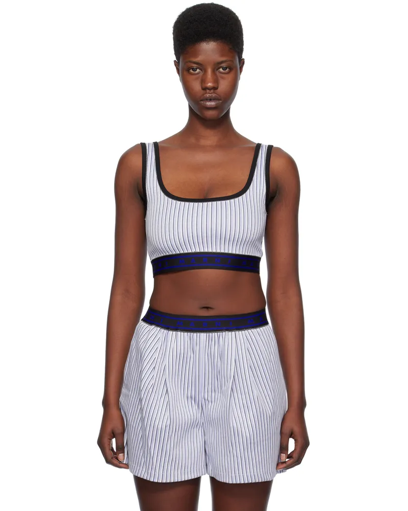 Marni Blue Striped Tank Top Stb48