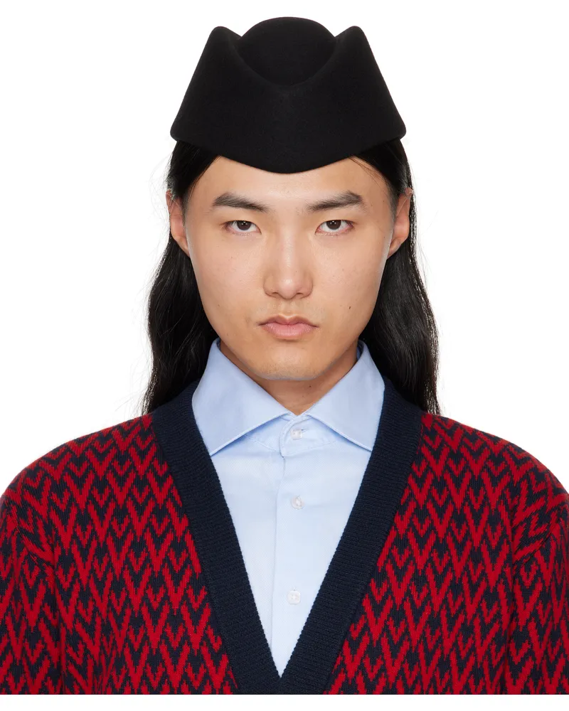 Valentino Garavani Black Wool Cap Fv0