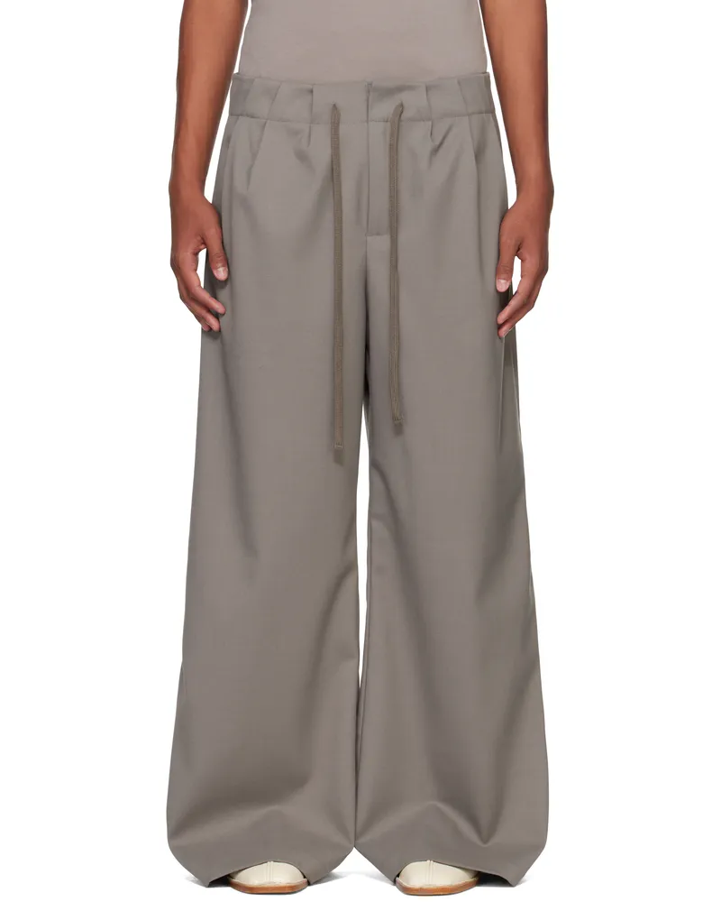 Entire Studios Gray Cinch Trousers Gravel