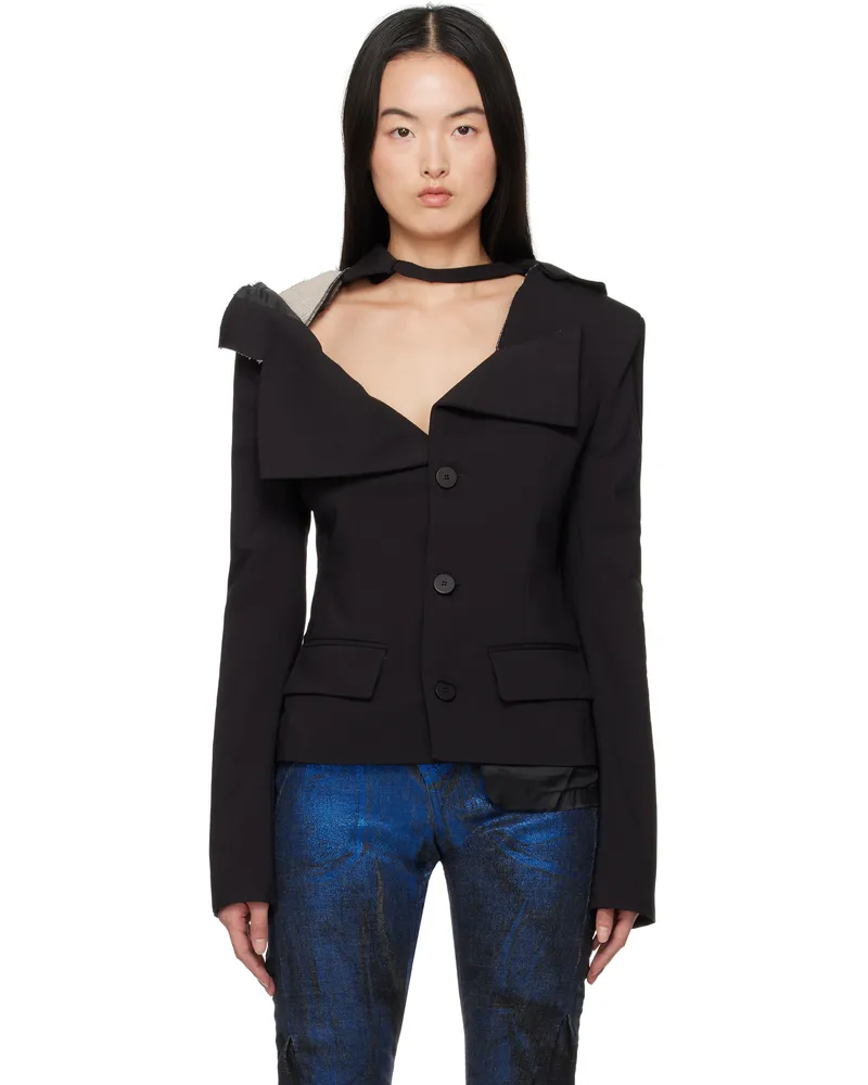 OTTOLINGER Black Off-Shoulder Blazer Black