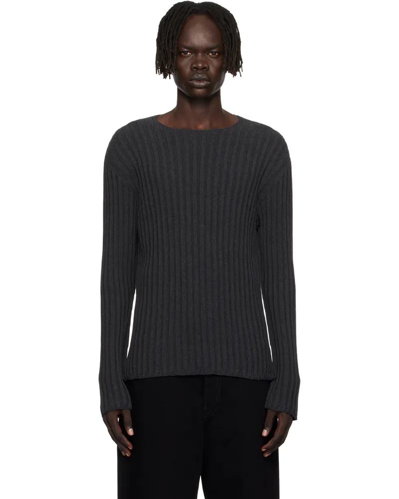 Acne Studios Gray Ribbed Sweater W30