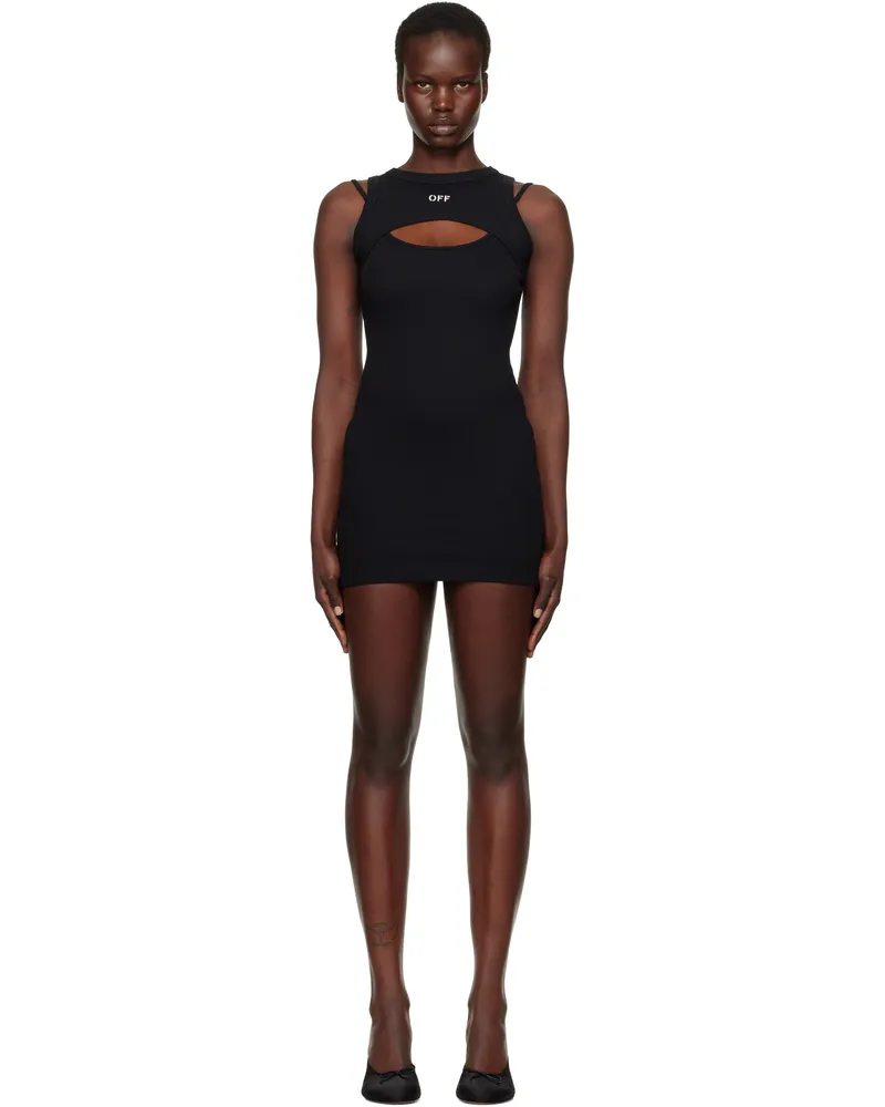 OFF-WHITE Black 'Off' Stamp Rib Round Minidress Black