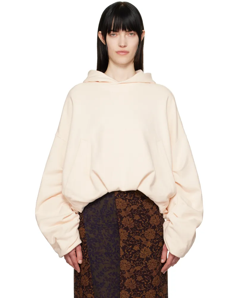 Dries van Noten Off-White Draped Hoodie 005