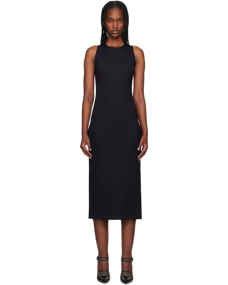 Max Mara Black Sevres Midi Dress 005