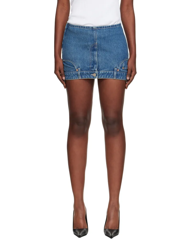 VETEMENTS Blue Upside-Down Denim Miniskirt Vintage