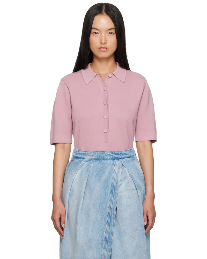 Dries van Noten Pink Merino Wool Polo 305