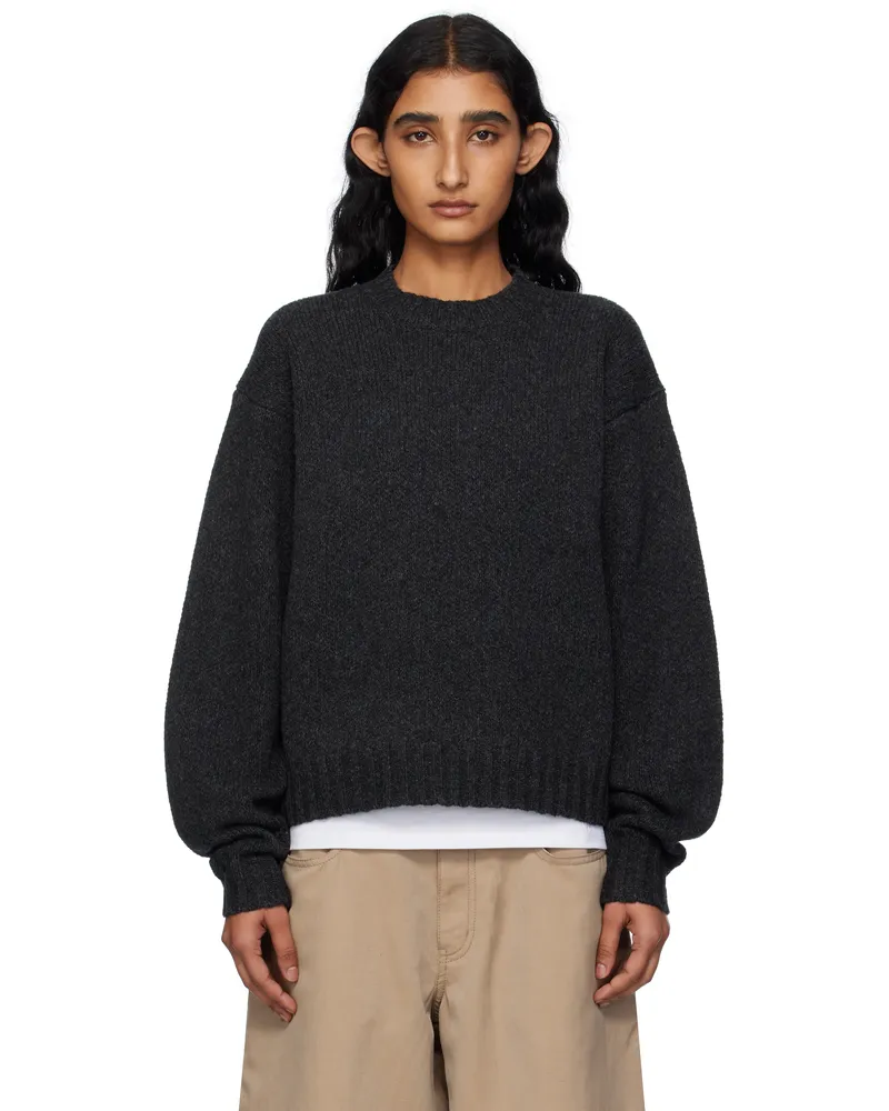 6397 Gray High Neck Sweater Charcoal