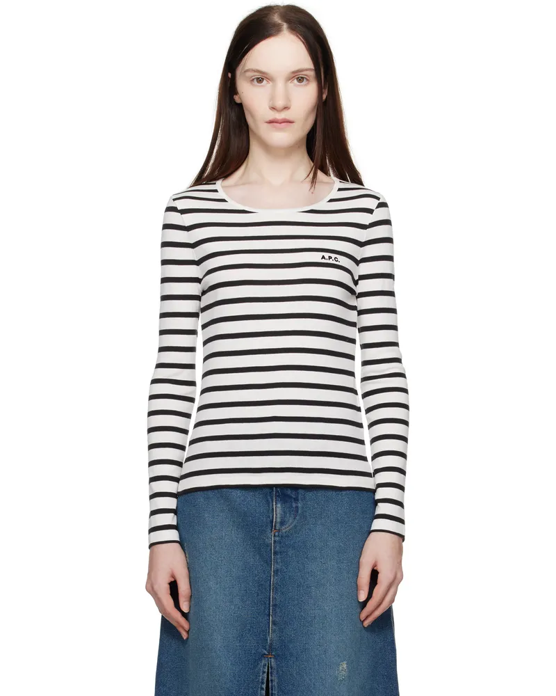 A.P.C. White & Black Thelma T-shirt Tat