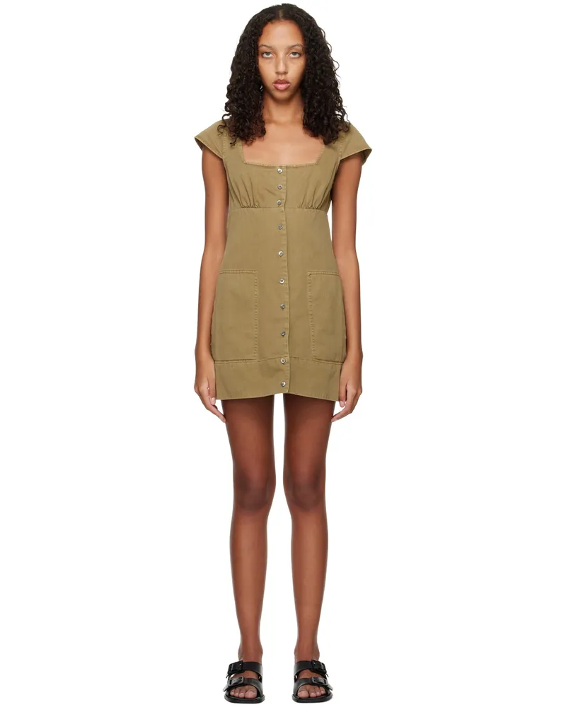 STAUD Khaki Julia Minidress Rosemary
