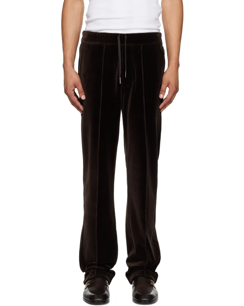 Tom Ford Brown Pinched Seam Sweatpants Deep