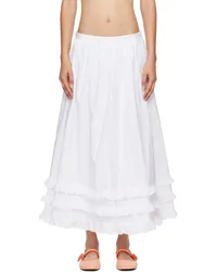 Molly Goddard White Olive Midi Skirt White