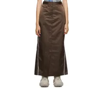 Brown Two-Pocket Maxi Skirt