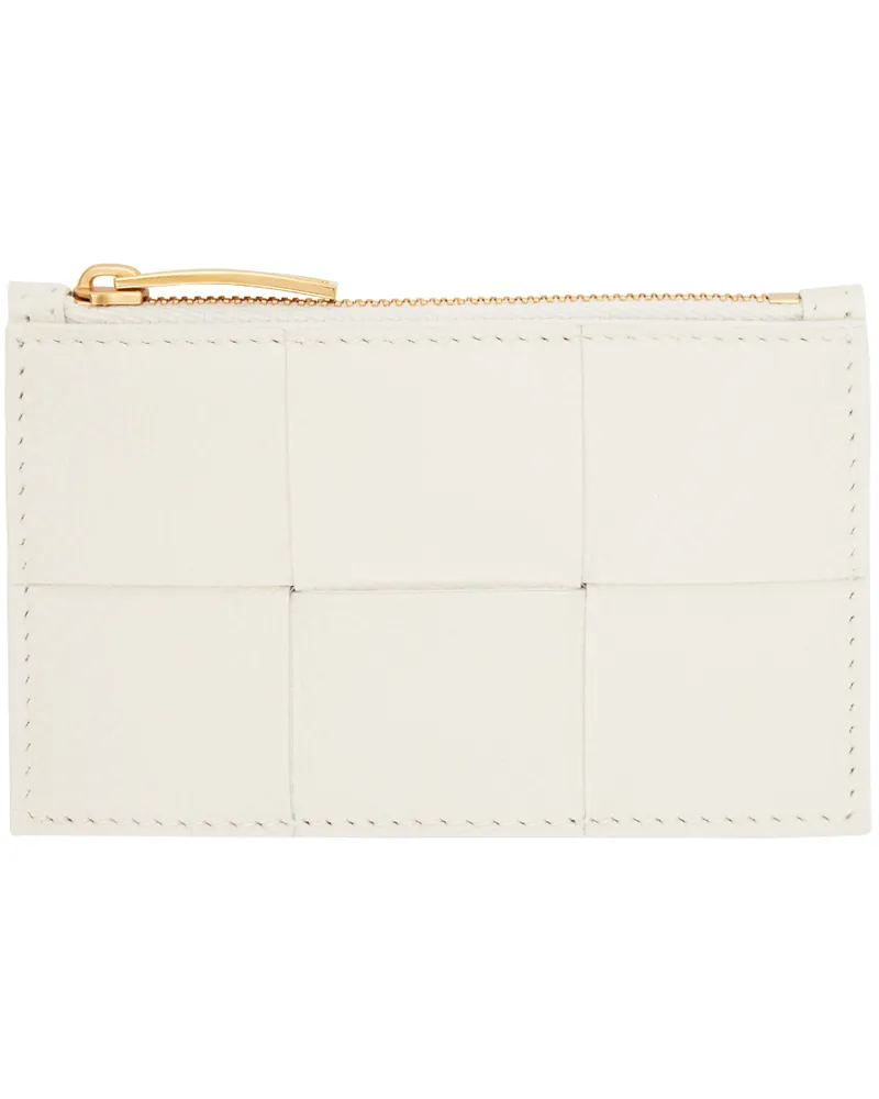 Bottega Veneta White Zipped Card Case 9009
