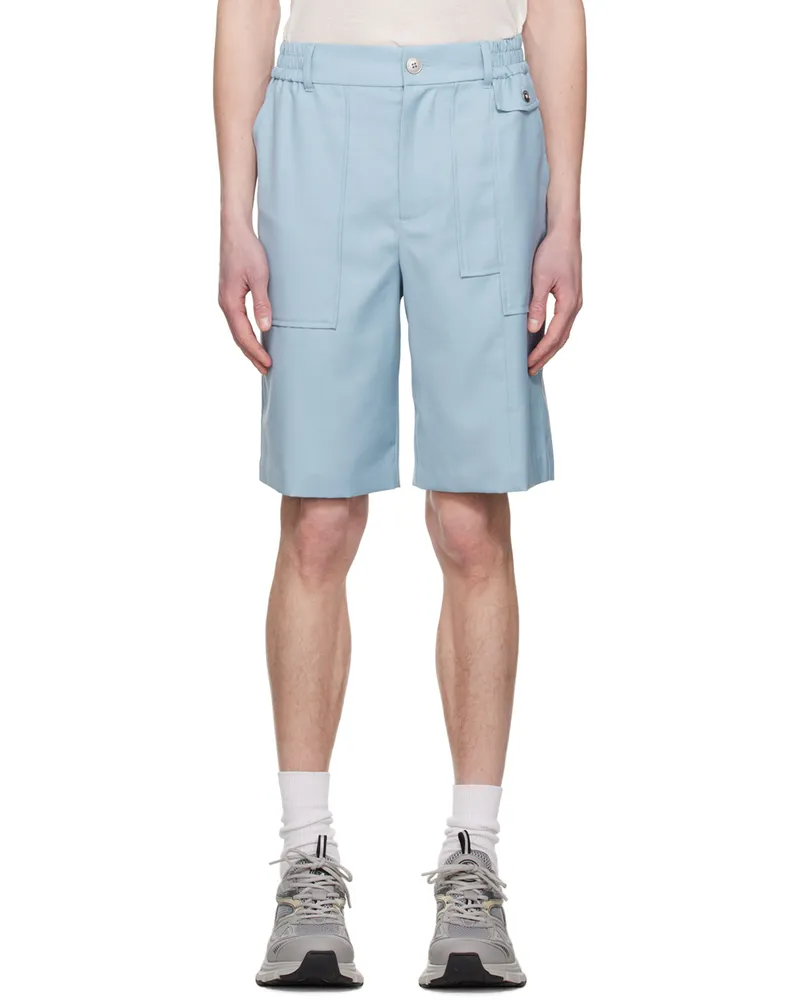 Feng Chen Wang Blue Panel Shorts Blue
