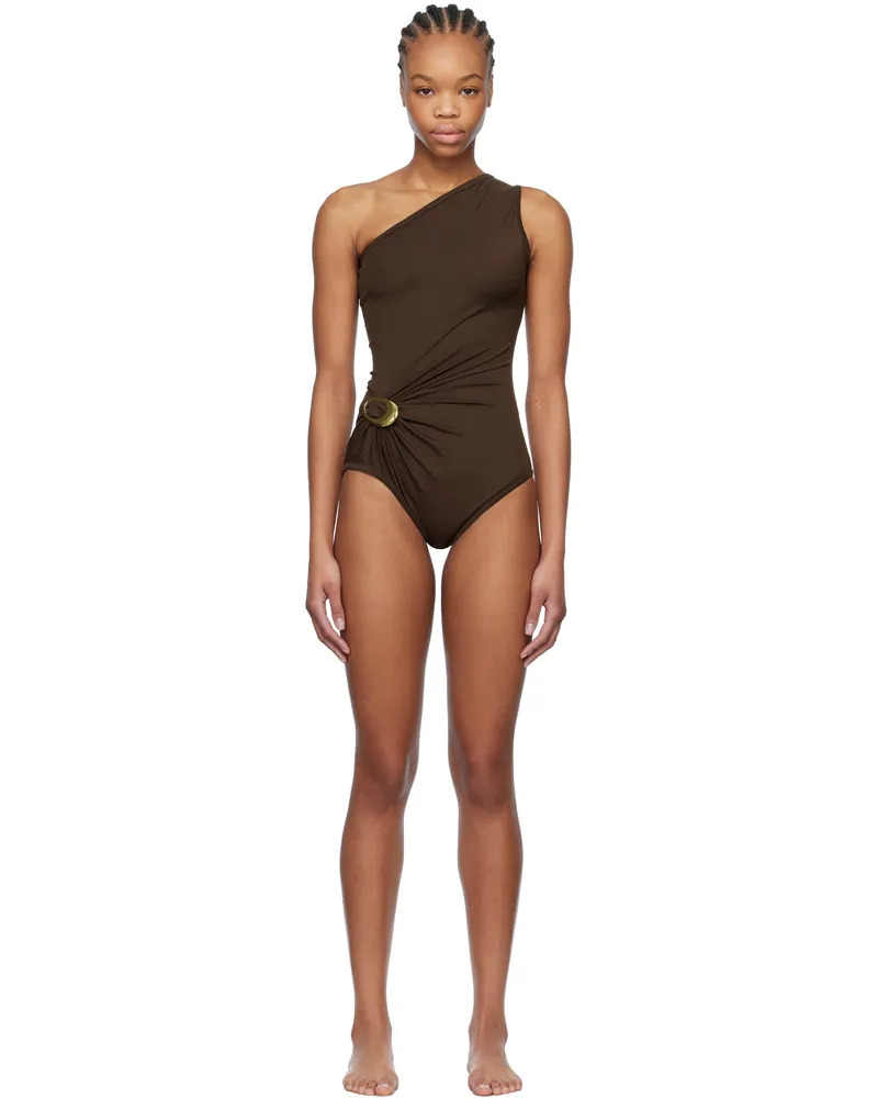 Bottega Veneta Brown Stretch Nylon Swimsuit 2813