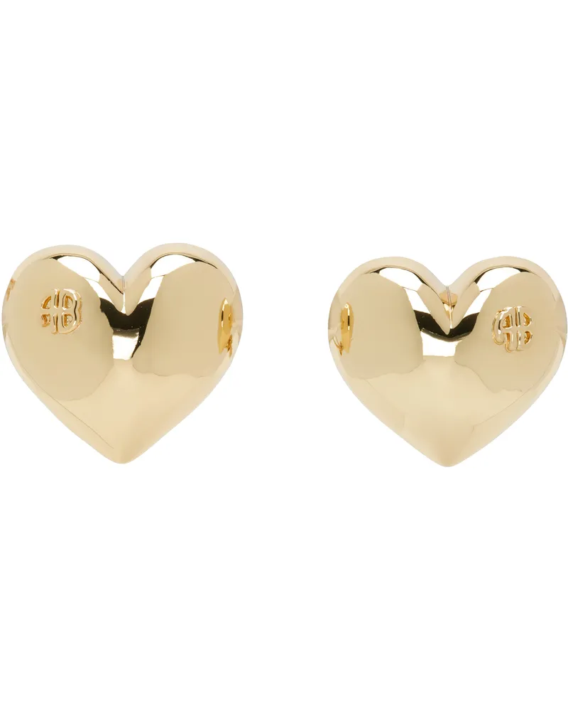 Anine Bing Gold Heart Earrings Gold