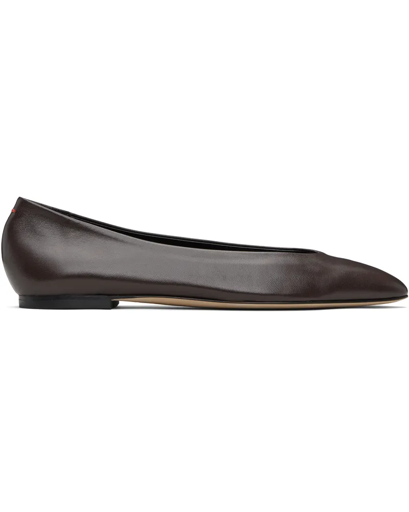 aeyde Brown Ellie Ballerina Flats Moka