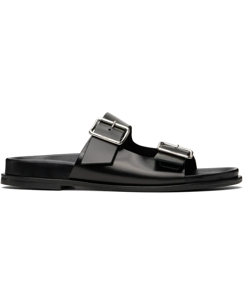 aeyde Black Meena Leather Sandals Black