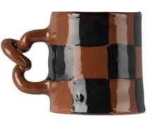 Brown & Black Checkered Wiggle Mug