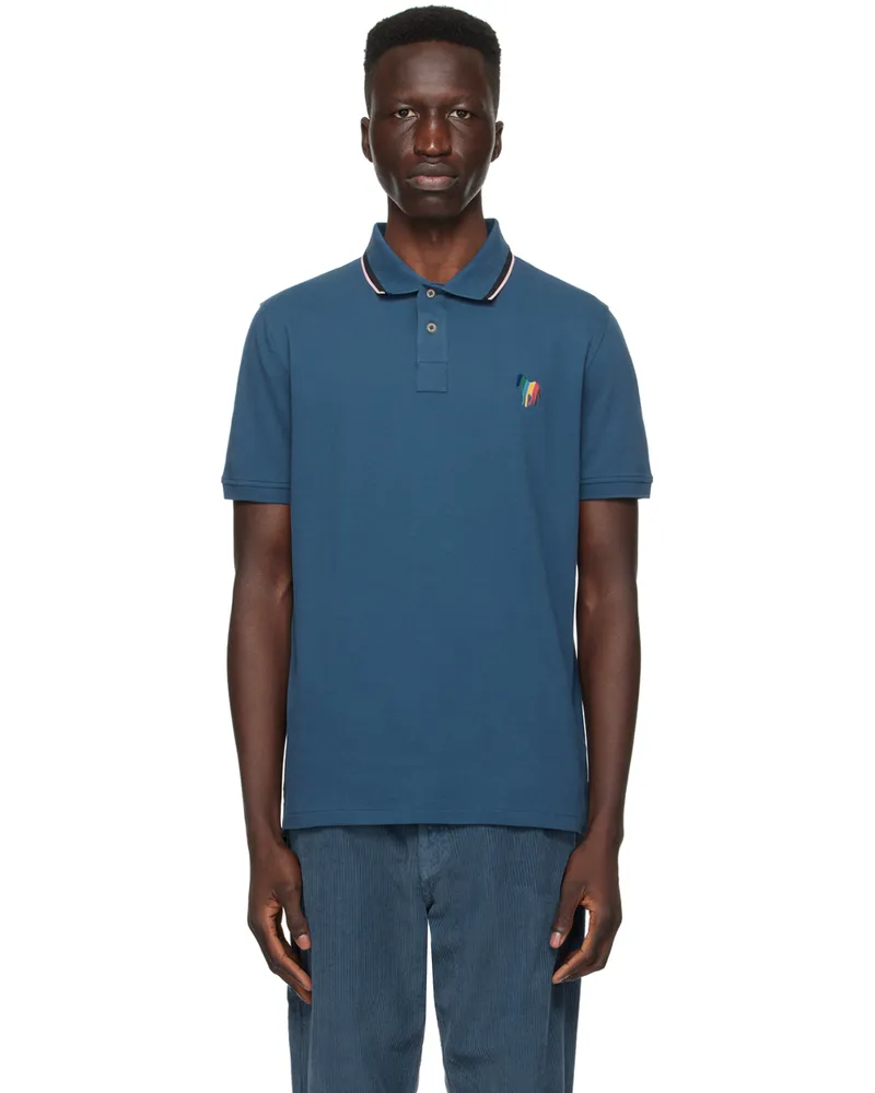 Paul Smith Blue Broad Stripe Zebra Polo 46