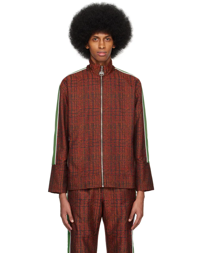 AHLUWALIA Red Check Jacket Black