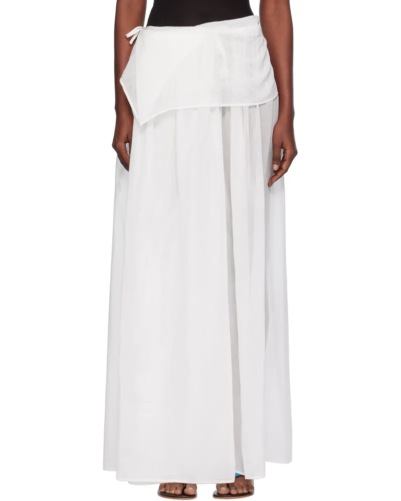 Paris Georgia White Elemental Silk Voile Maxi Skirt White