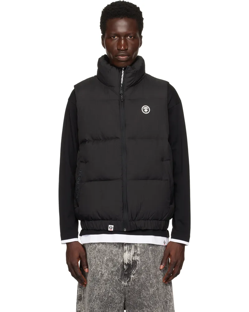 AAPE by A Bathing Ape Black 'AAPE Now' Down Vest Bkx